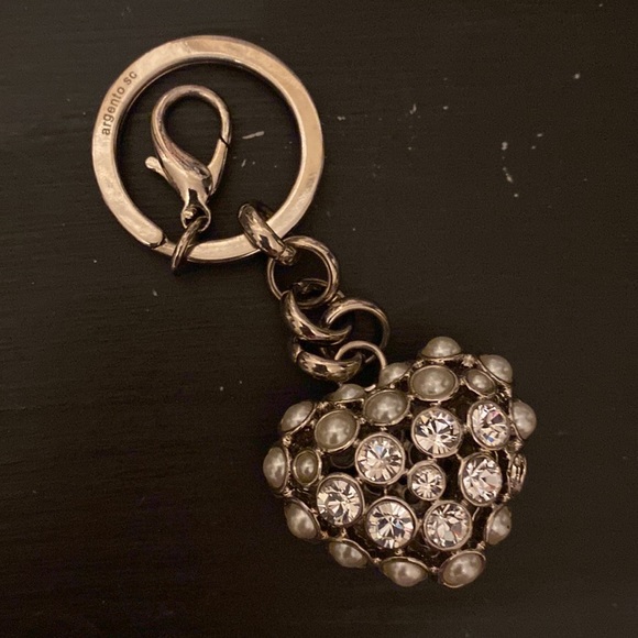 Argento SC Puffed heart crystal Keychain - Picture 2 of 5